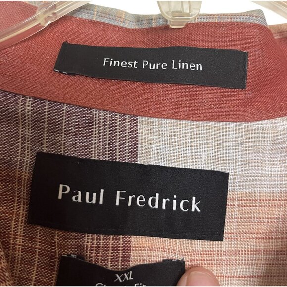 Paul Frederick Linen 2XL Long Sleeve Shirt Classic Fit 100% Linen Multicolor - Picture 5 of 12